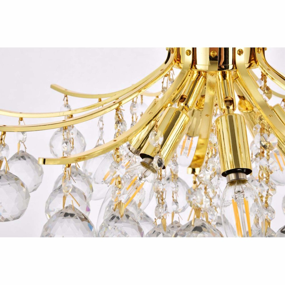 Toureg 6 light Gold Pendant Clear Royal Cut Crystal. Picture 5