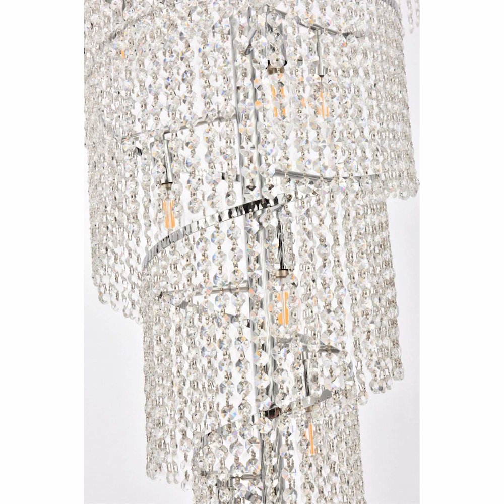 Spiral 22 light Chrome Chandelier Clear Royal Cut Crystal. Picture 4