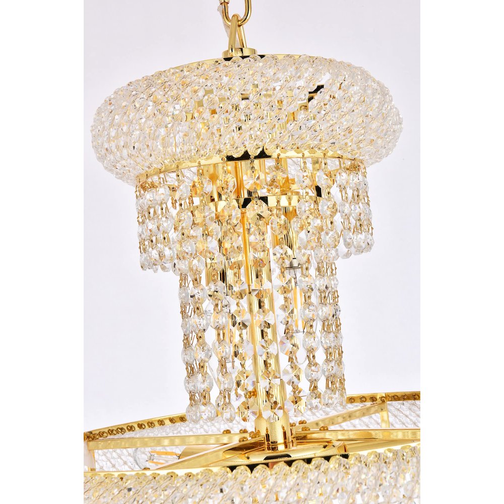 Spiral 10 light Chrome Pendant Clear Royal Cut Crystal. Picture 7