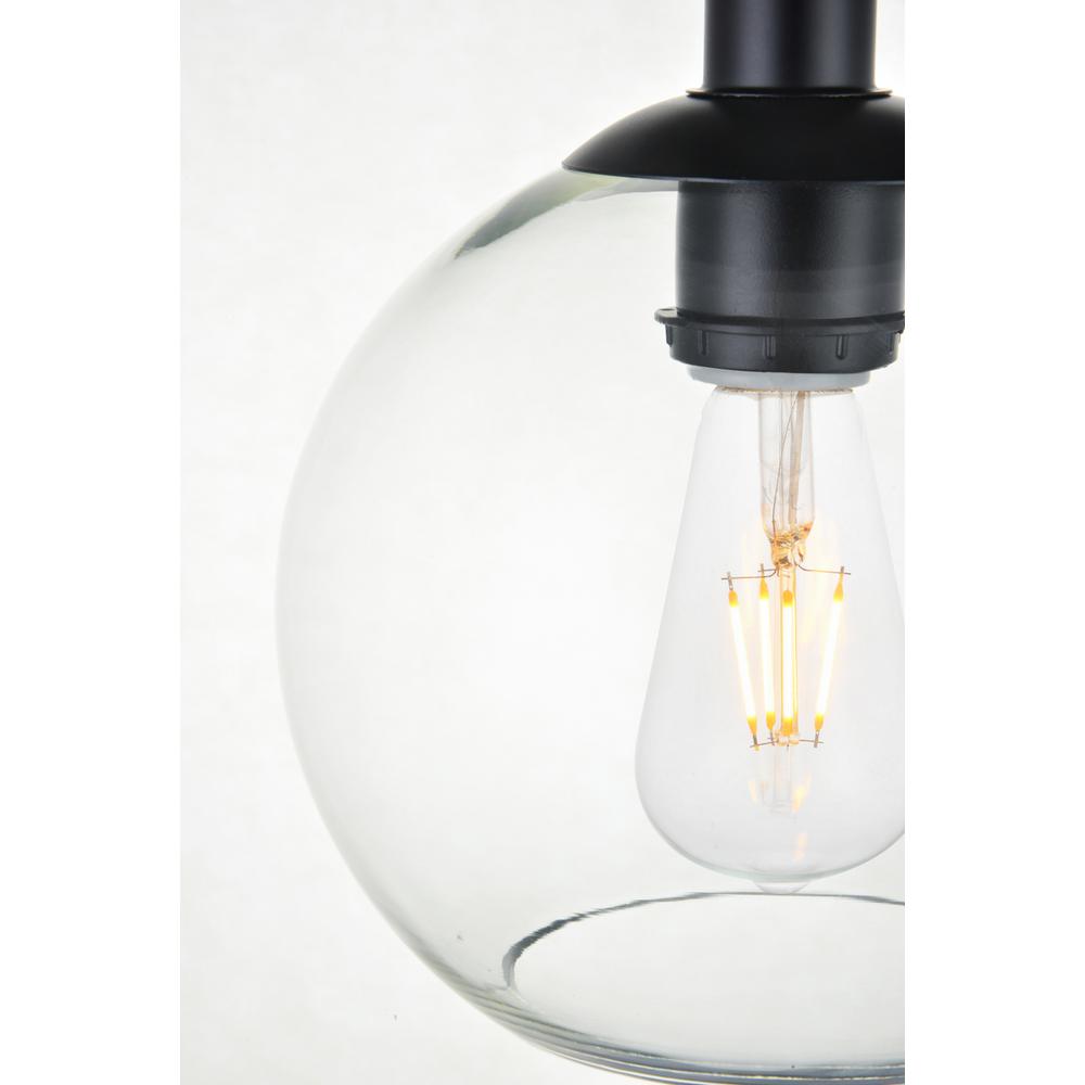 Baxter 1 Light Black Flush Mount With Clear Glass. Picture 4