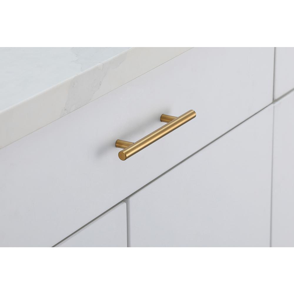 Quinn 4" Center to Center Brass Bar Pull Multipack (set of 10). Picture 1