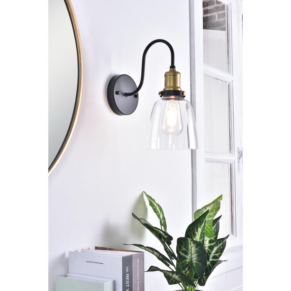 Felicity 1 light brass and black Wall Sconce. Picture 13