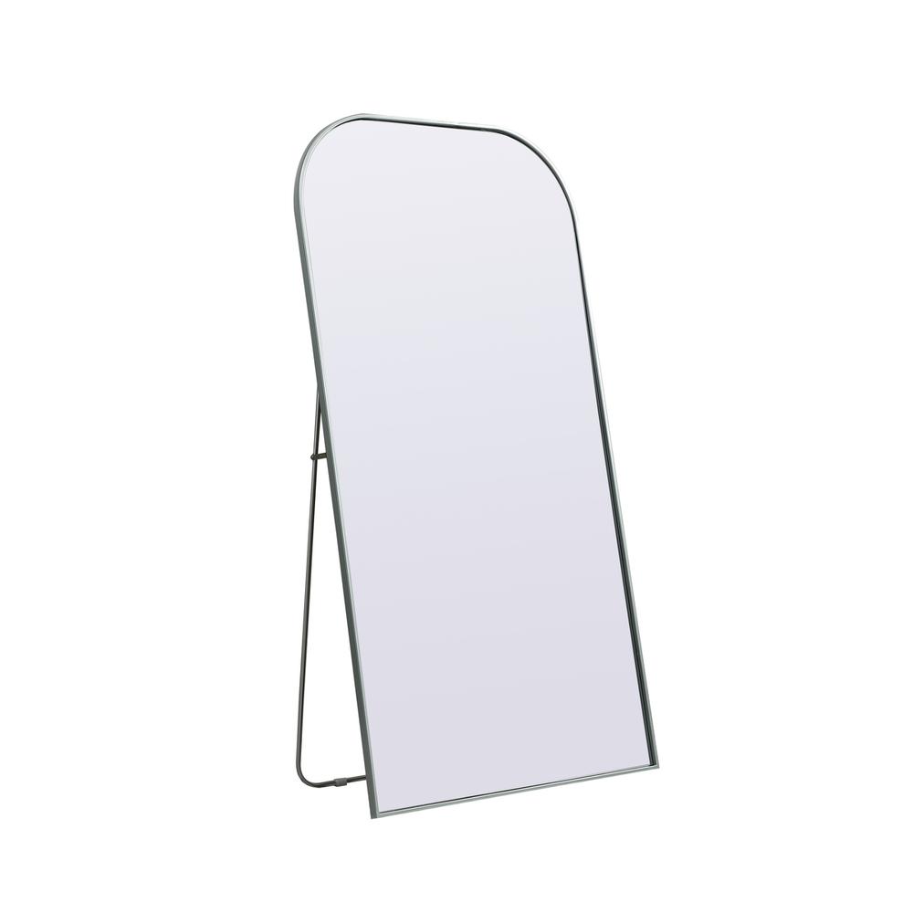 Metal Frame Arch Full Length Mirror 35x66 Inch in Silver. Picture 6
