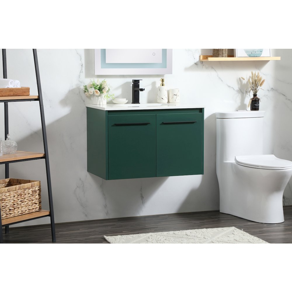 30 Inch Single Bathroom Vanity In Green. Picture 3