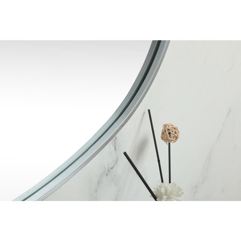 Metal Frame Oval Mirror 30x48 Inch in Silver. Picture 6