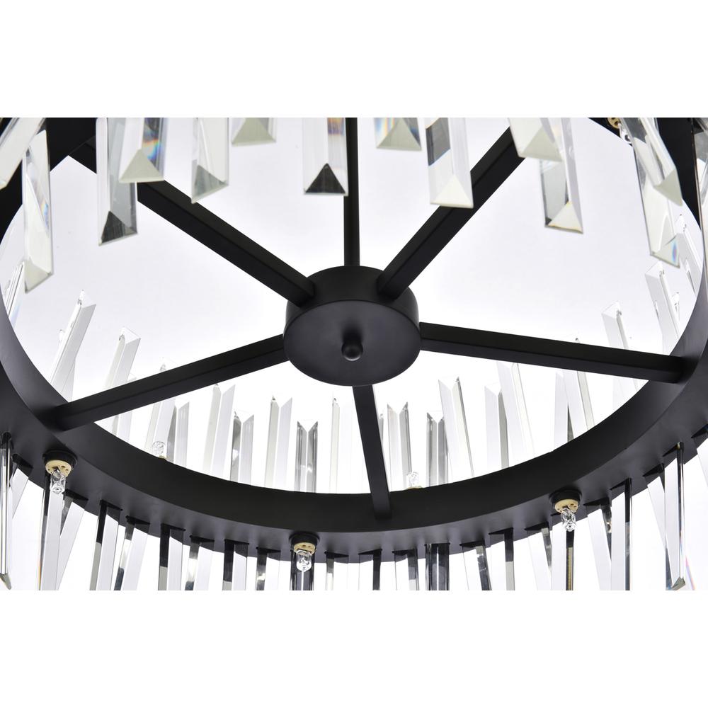 Serephina 25 inch crystal round pendant light in black. Picture 4
