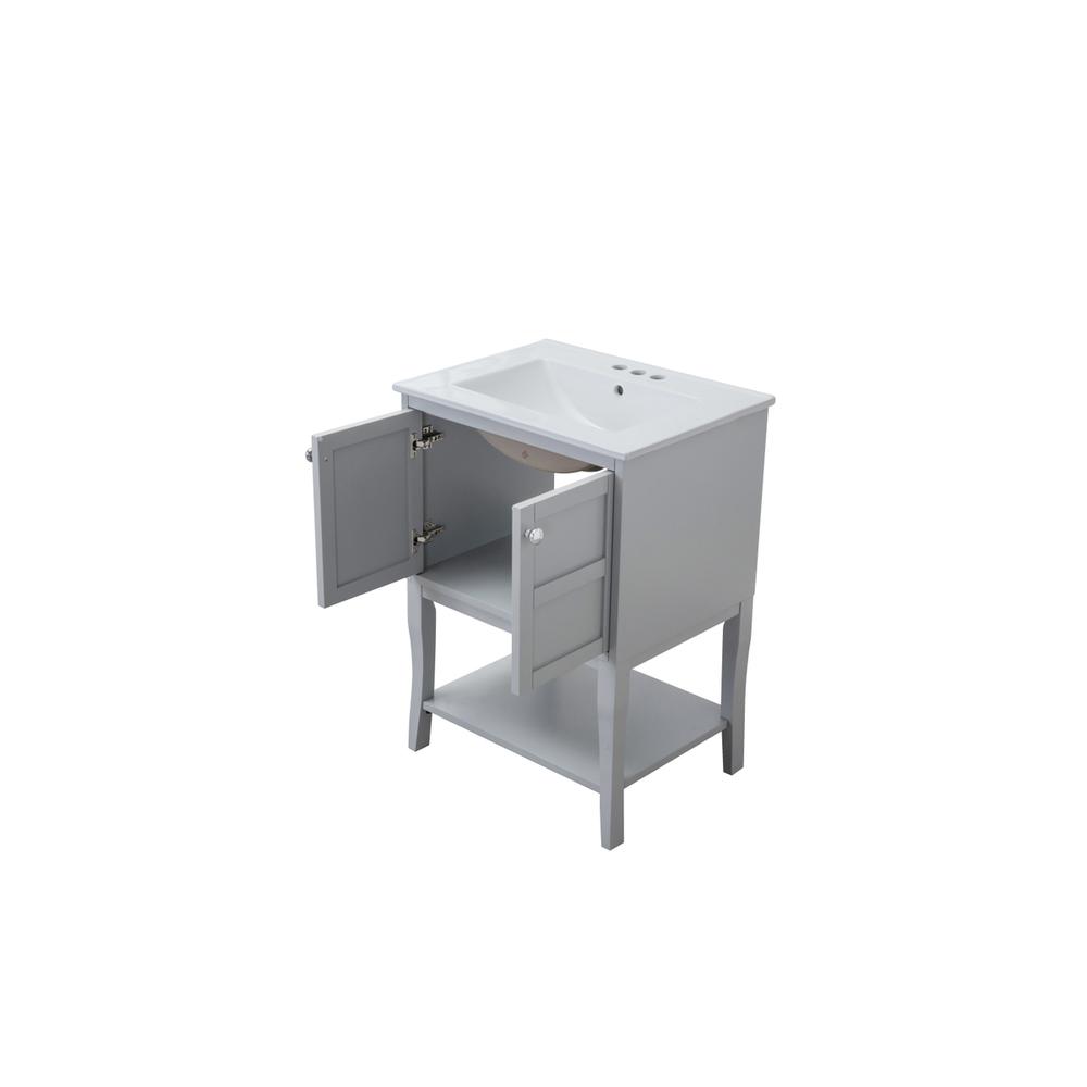 2 Doors Cabinet 24 In. X 18 In. X 34 In. In Grey. Picture 9
