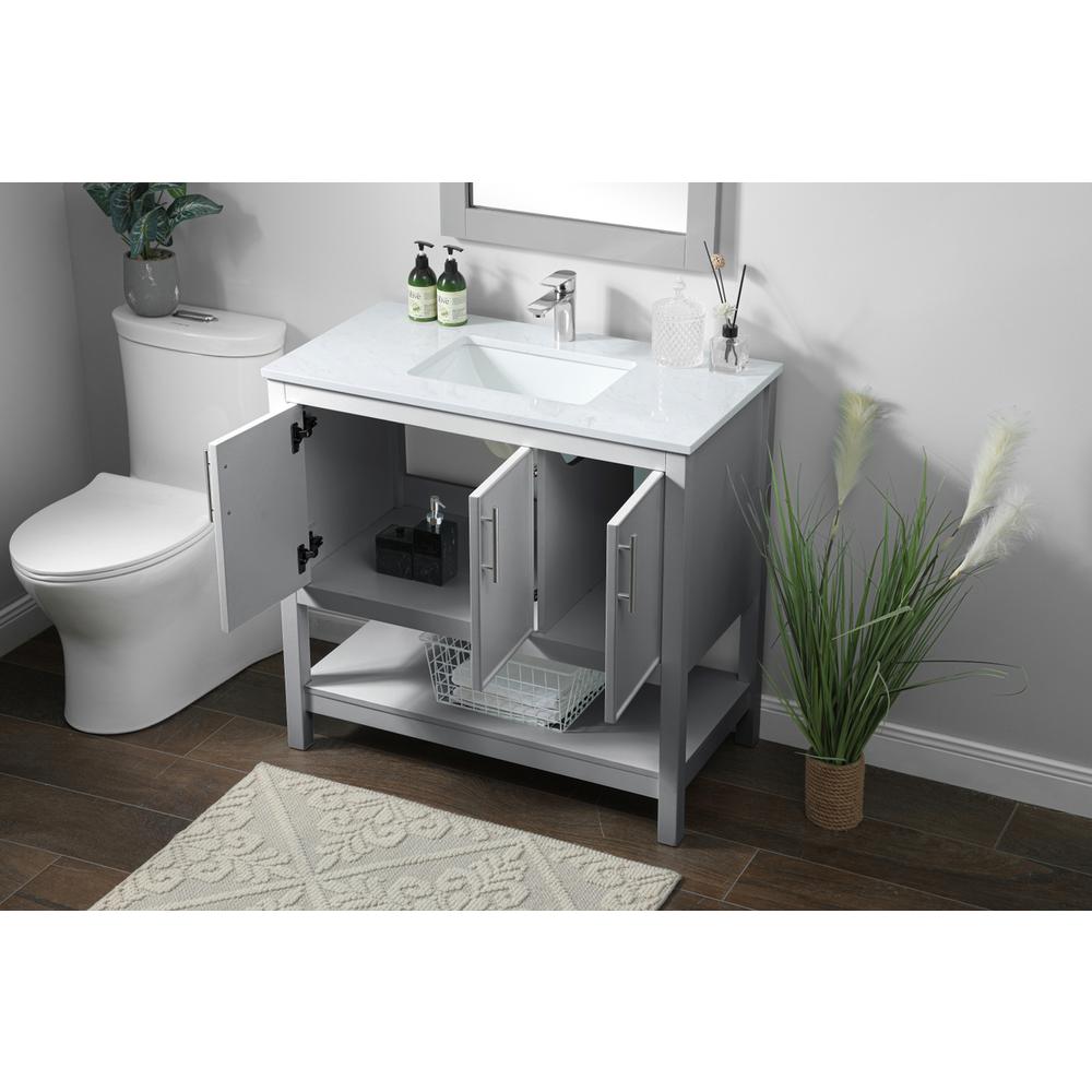 36 Inch SIngle Bathroom Vanity In Grey. Picture 3