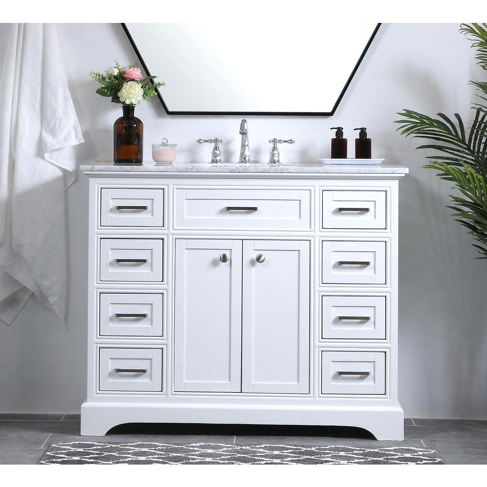 42 in. Single Bathroom Vanity set in white. Picture 14