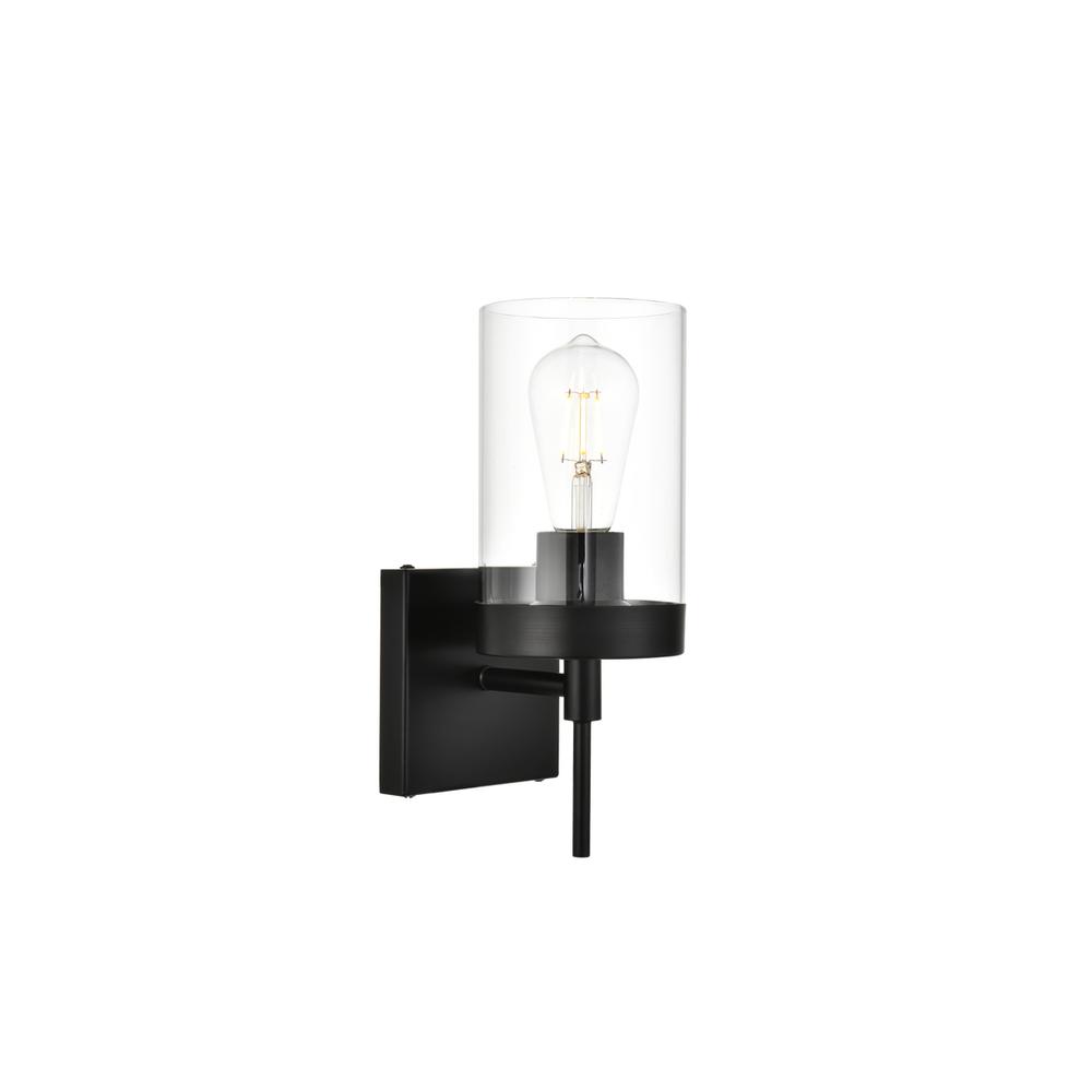 Benny 1 light Black and Clear Bath Sconce. Picture 3