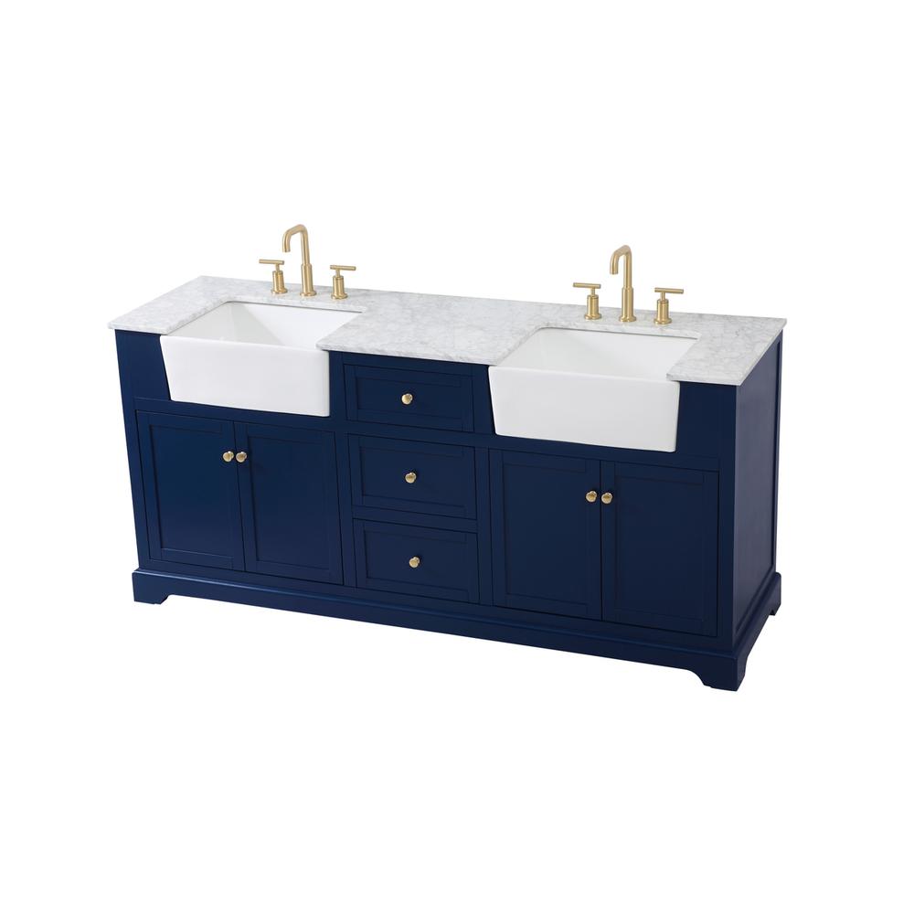 72 inch double bathroom vanity in blue. Picture 8