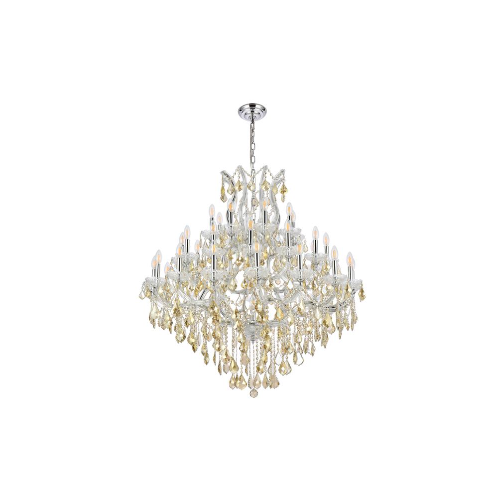 Maria Theresa 37 light Chrome Chandelier Golden Teak (Smoky) Royal Cut Crystal. Picture 6