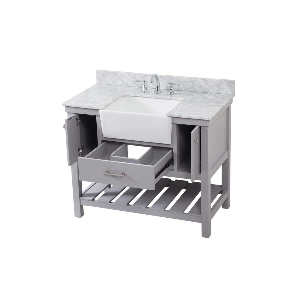 42 inch Single bathroom vanity in grey with backsplash. Picture 9