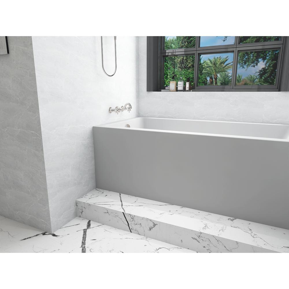 Alcove soaking bathtub 32x60 inch left drain in glossy white. Picture 5