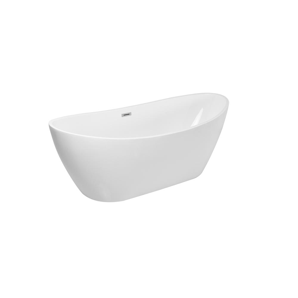 72 inch soaking double slipper bathtub in glossy white. Picture 8