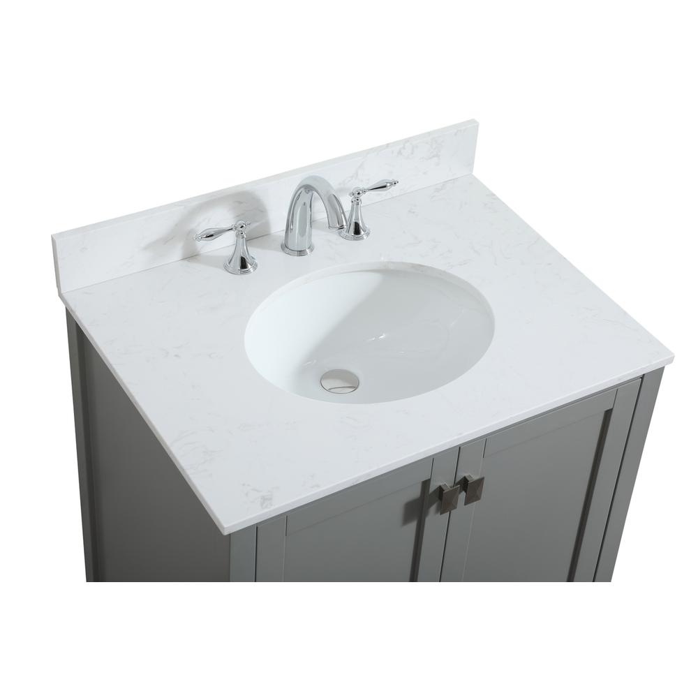 30 inch Single bathroom vanity in grey with backsplash. Picture 10