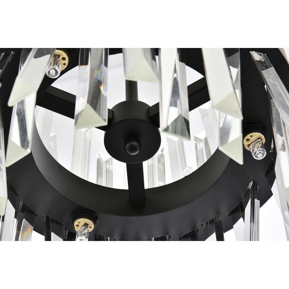 Serephina 12 inch crystal round pendant light in black. Picture 4