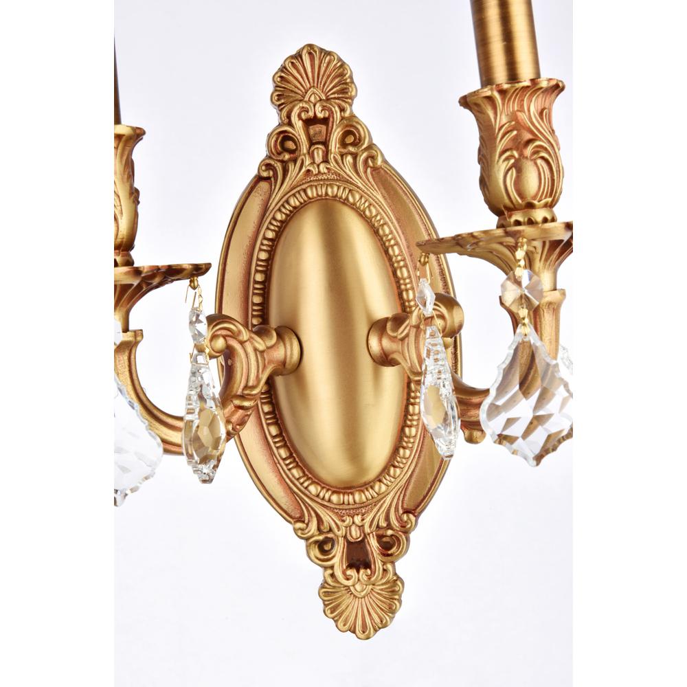 Rosalia 2 light French Gold Wall Sconce Clear Royal Cut Crystal. Picture 5