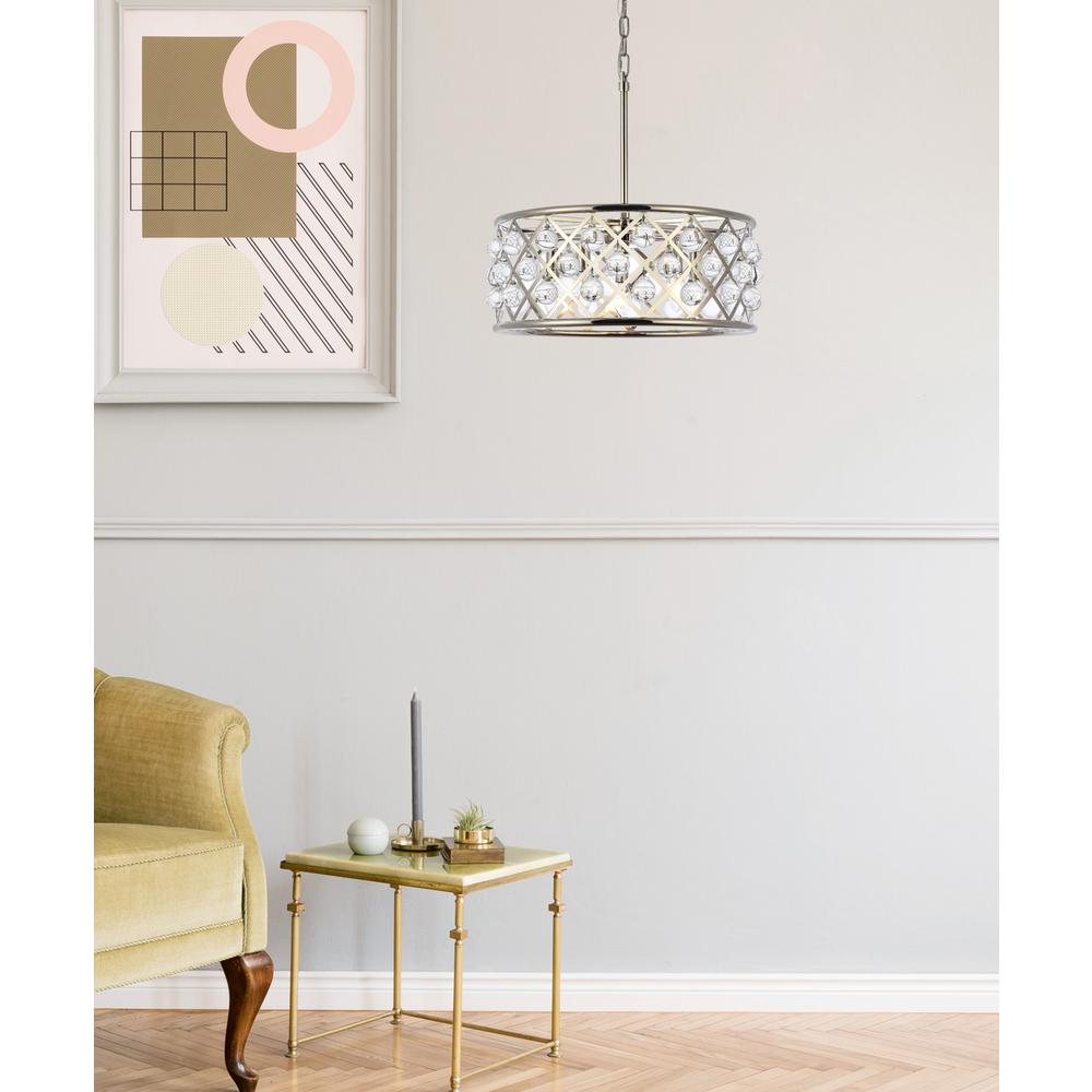 Madison 5 light polished Nickel Pendant Clear Royal Cut Crystal. Picture 8