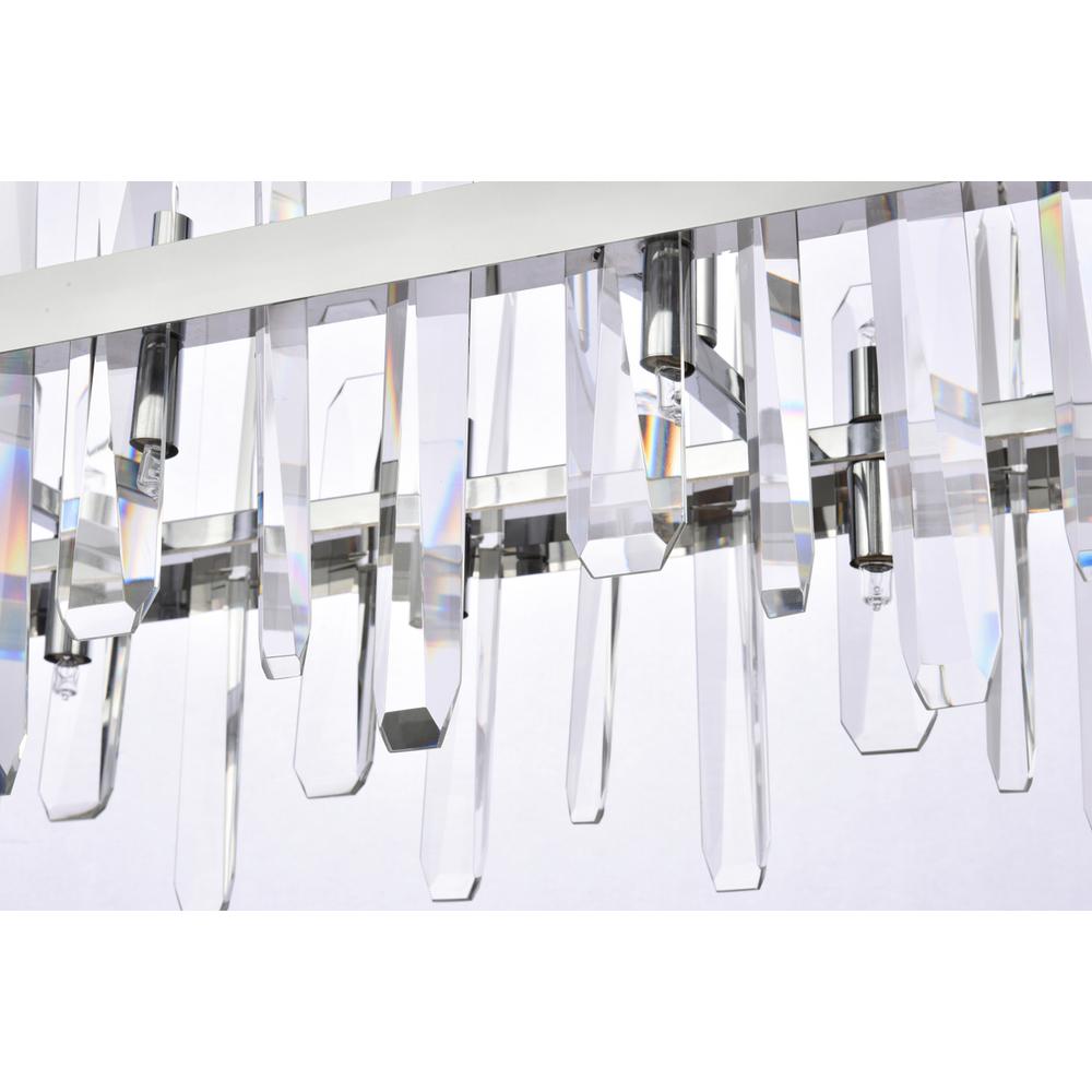 Serena 36 inch crystal rectangle chandelier in chrome. Picture 4