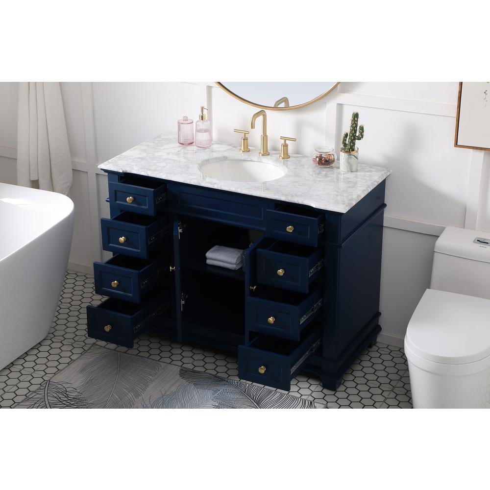 48 inch Single Bathroom Vanity set in Blue. Picture 3