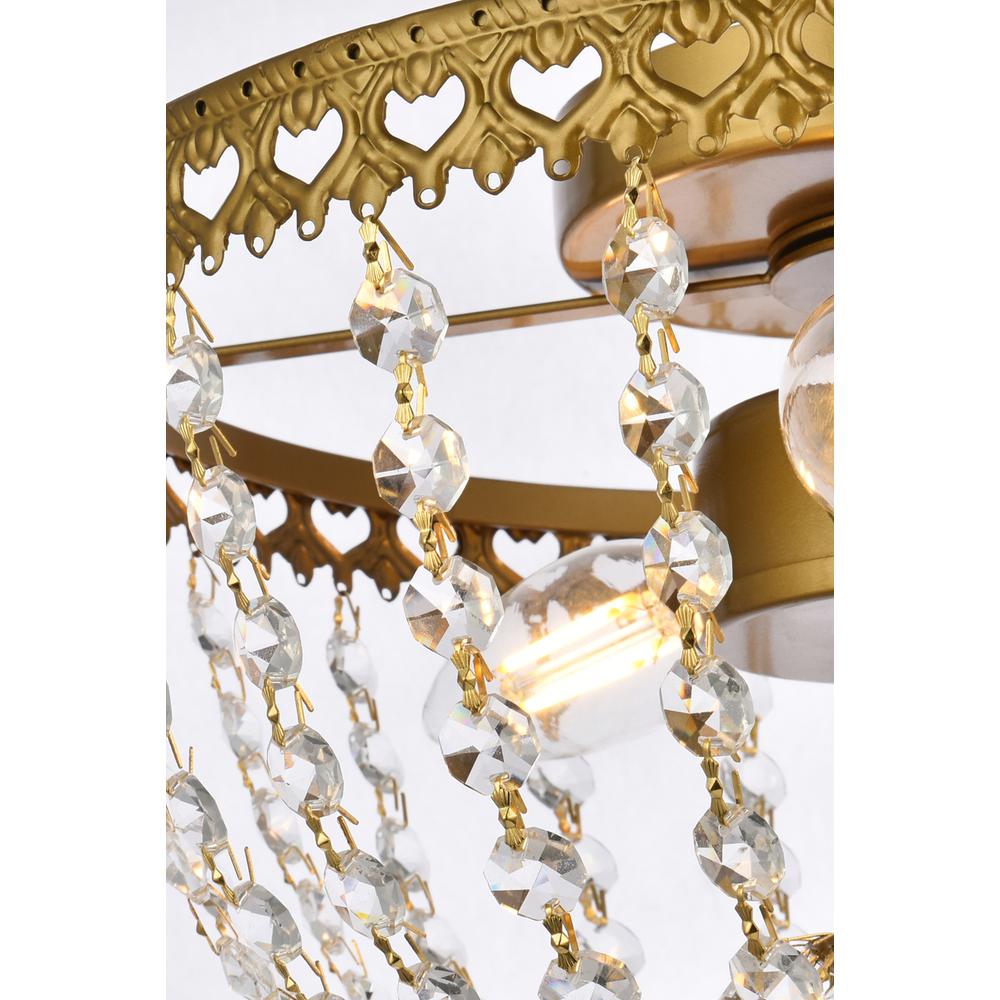 Kylie 10 inch flush mount in brass. Picture 4