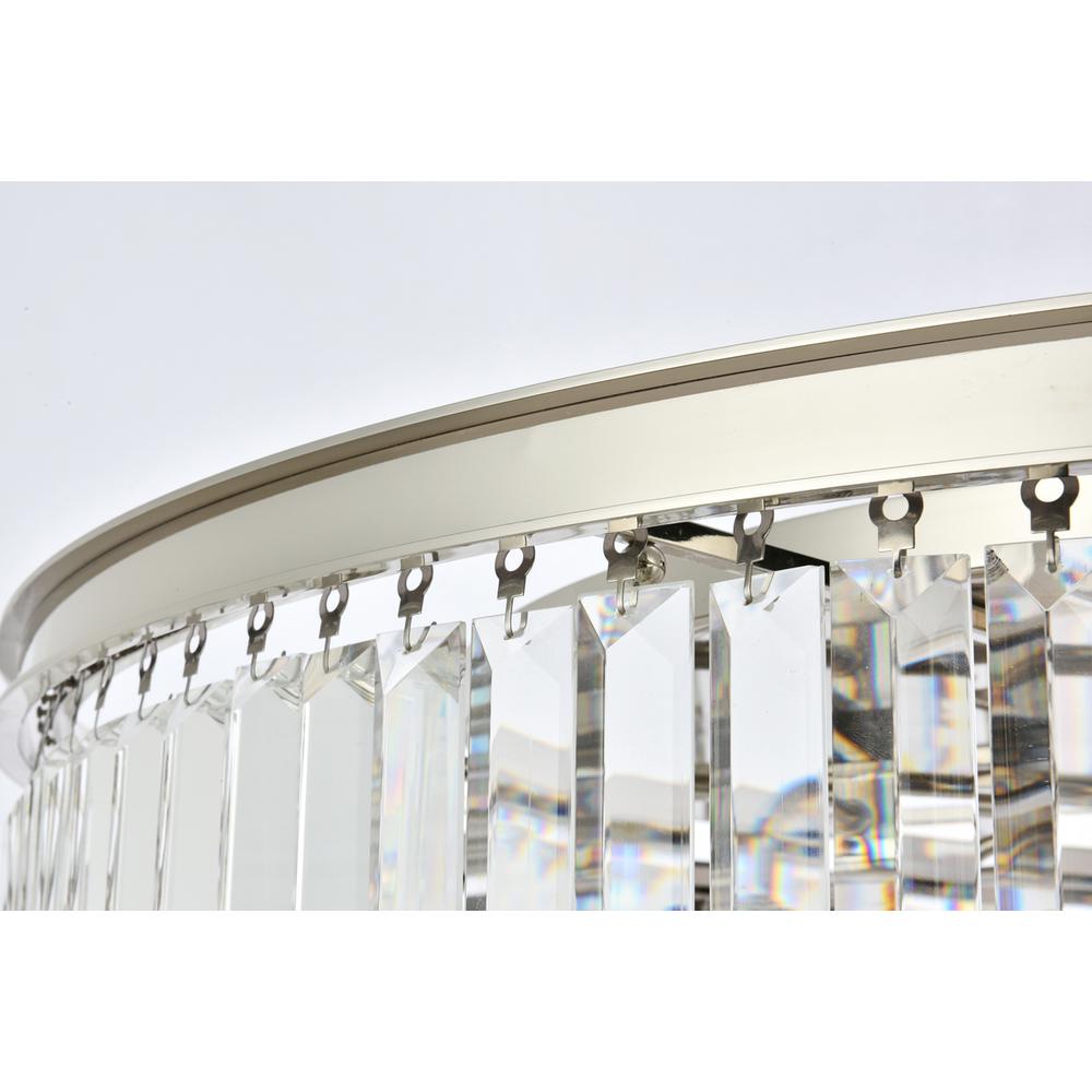 Sydney 10 light polished nickel Flush Mount Clear Royal Cut Crystal. Picture 4