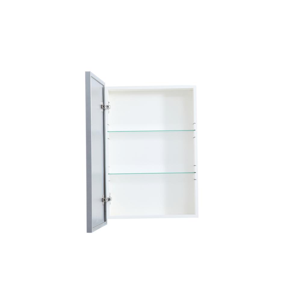 Metal mirror medicine cabinet 20 inch x 28 inch in silver. Picture 6
