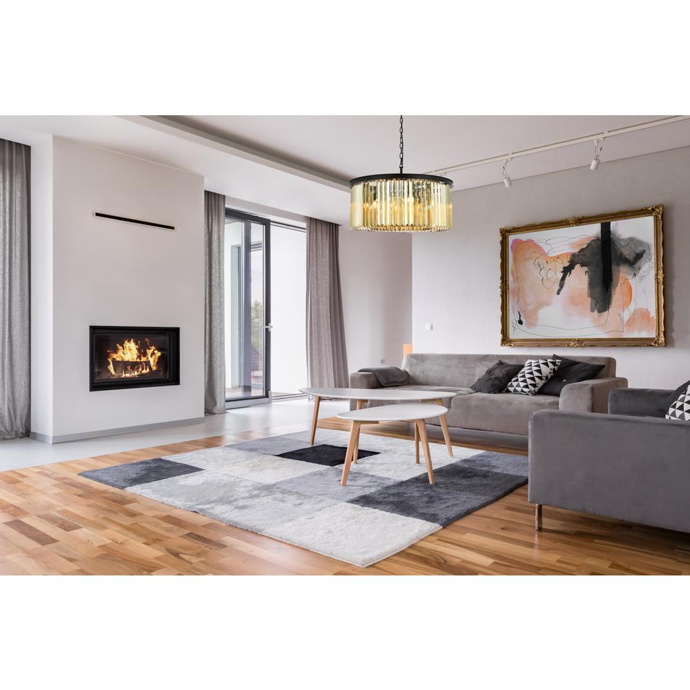 Sydney 8 light Matte Black Chandelier Golden Teak (Smoky) Royal Cut Crystal. Picture 7