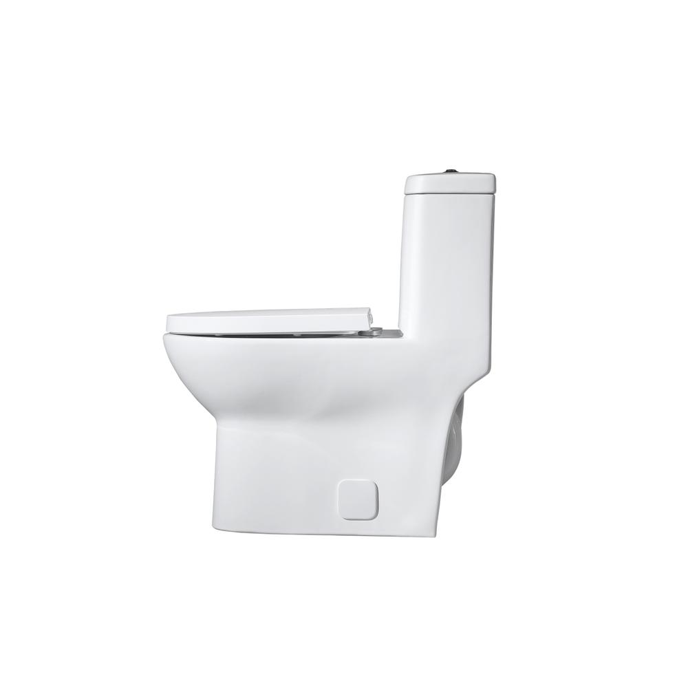 Winslet One-piece elongated Toilet 28x15x30 in White. Picture 8