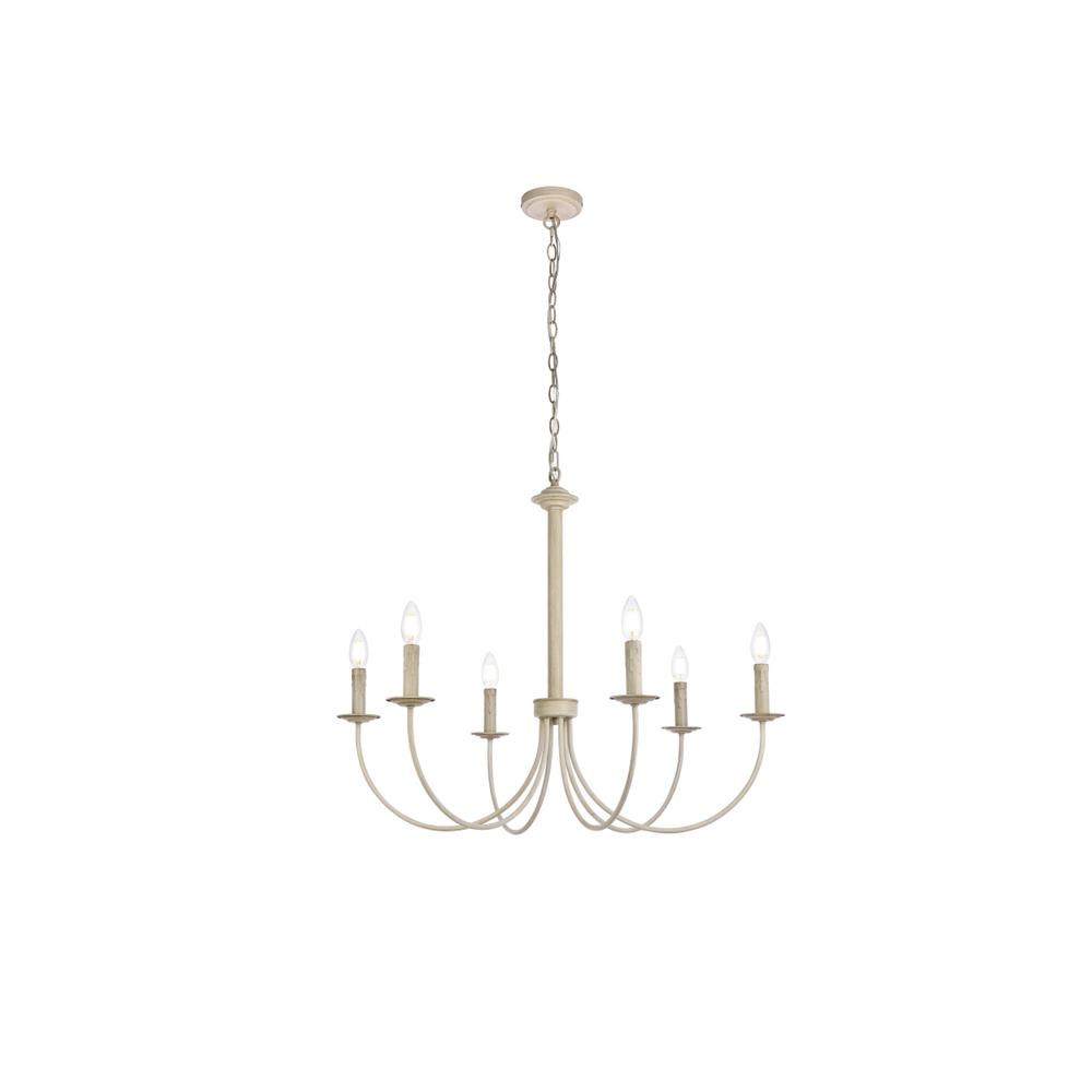 Brielle 6 lights pendant in weathered dove. Picture 1