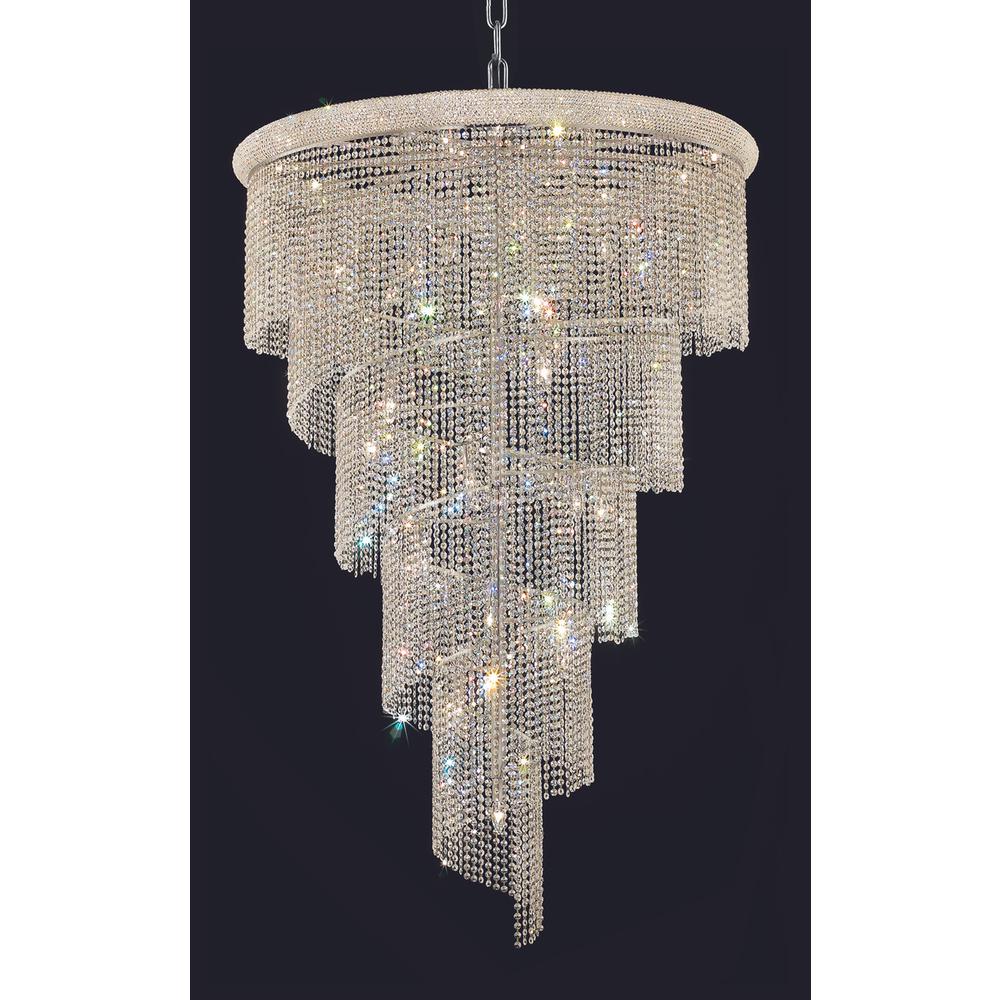 Spiral 29 light Chrome Chandelier Clear Royal Cut Crystal. Picture 1