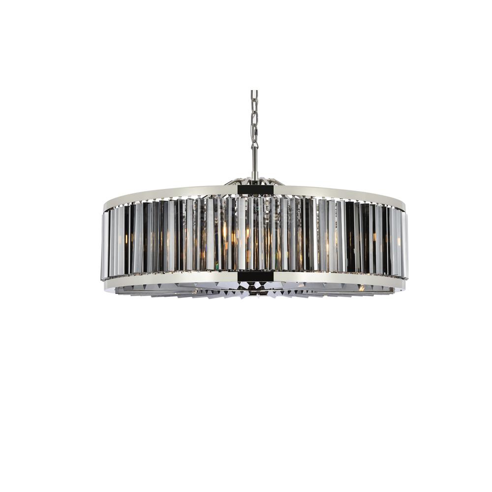 Chelsea 10 light polished nickel Chandelier Silver Shade. Picture 2
