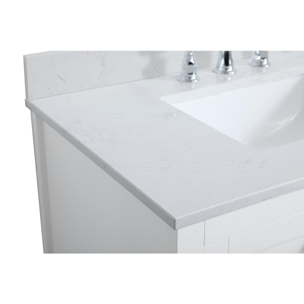 36 inch Single Bathroom Vanity in White with Backsplash. Picture 11