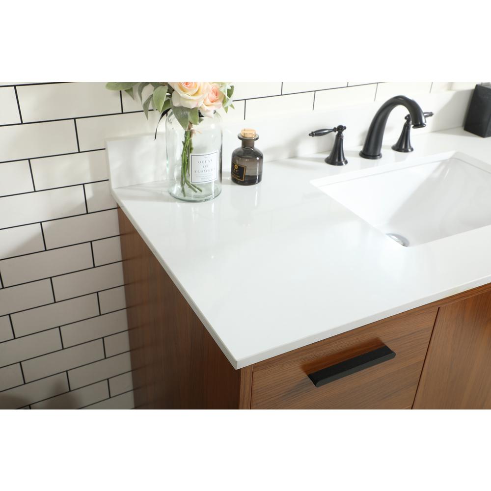 48 inch bathroom vanity in Teak with backsplash. Picture 5