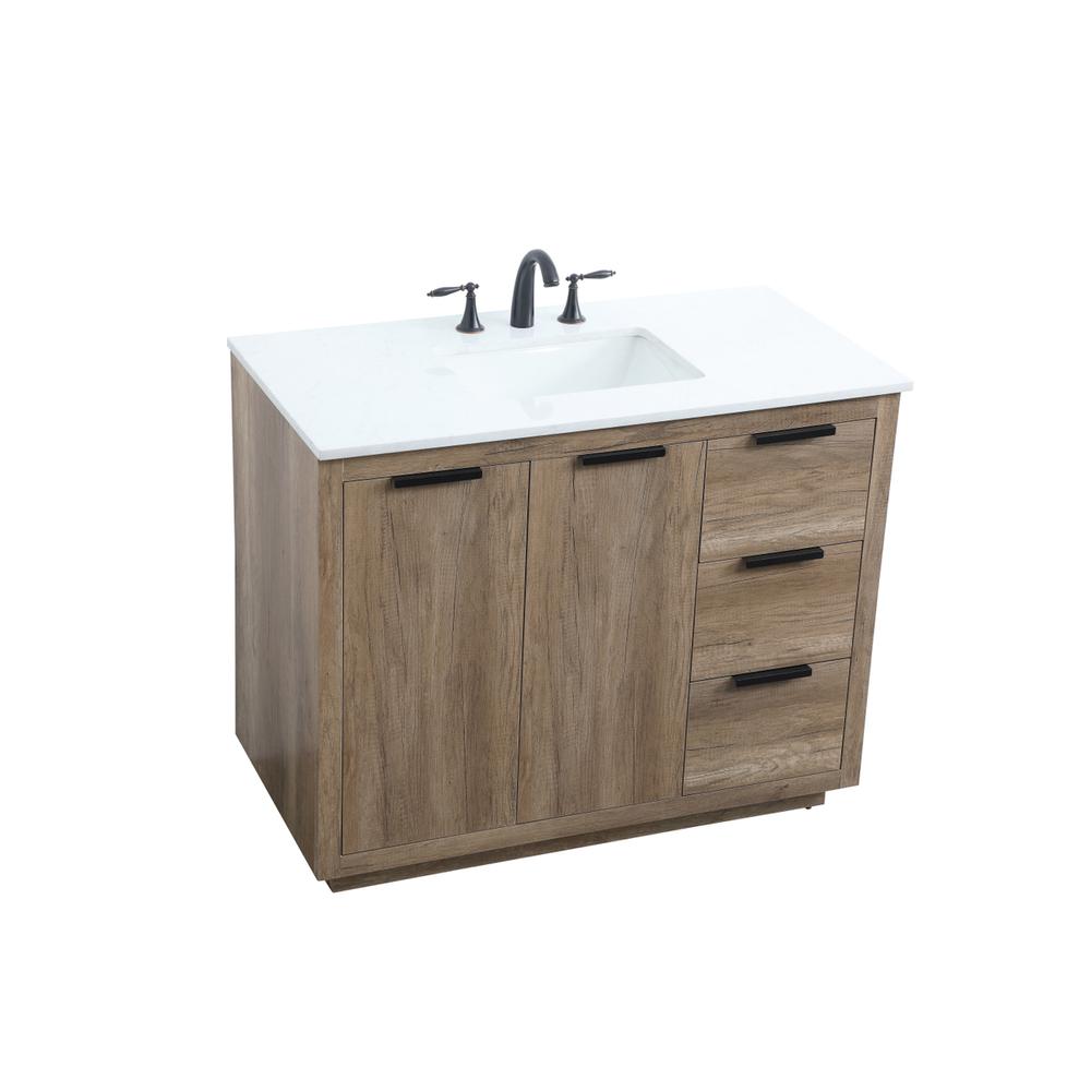 42 Inch SIngle Bathroom Vanity In Natural Oak. Picture 8