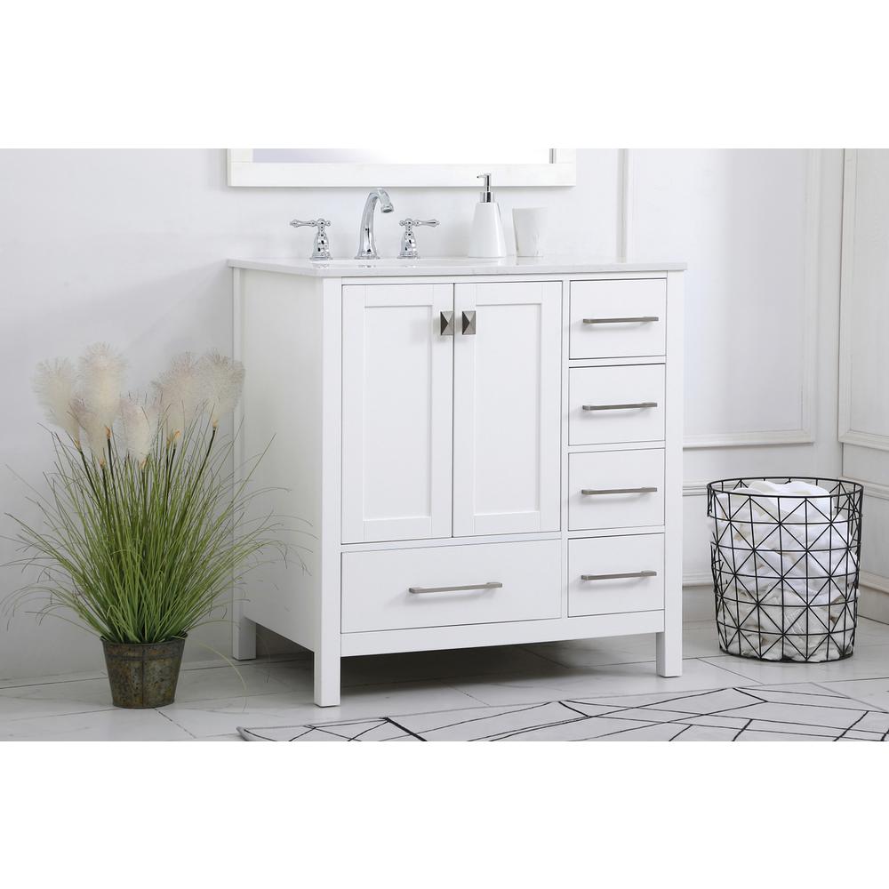 32 inch Single Bathroom Vanity in White. Picture 2