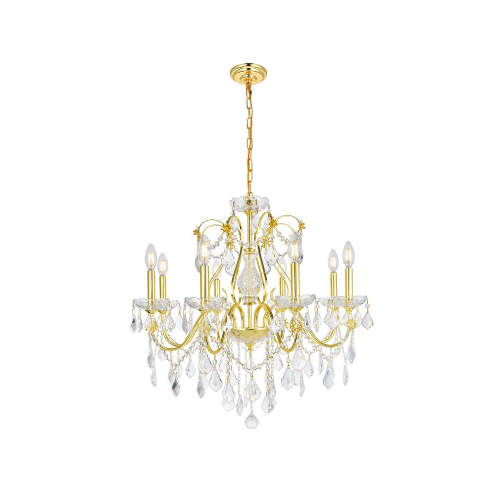 St. Francis 8 light Gold Chandelier Clear Royal Cut Crystal. Picture 5