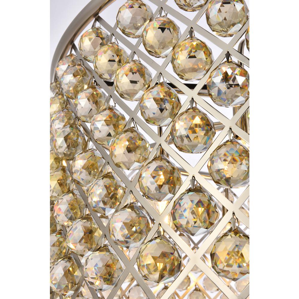 Madison 10 light polished Nickel Chandelier Golden Teak. Picture 3