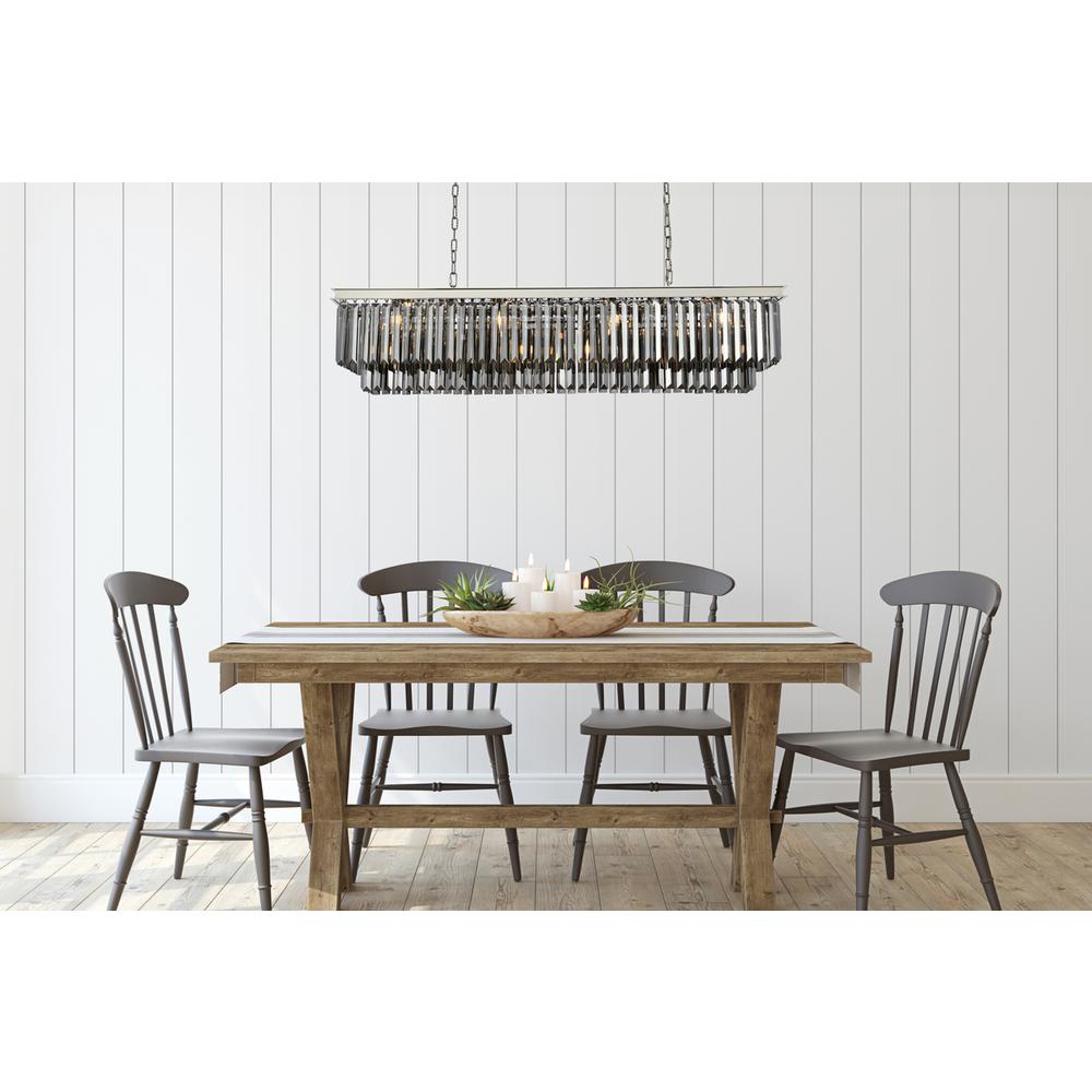 Sydney 12 light polished nickel Chandelier Silver Shade (Grey) Royal Cut Crystal. Picture 7