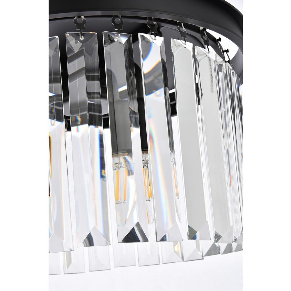Sydney 3 light Matte Black Flush Mount Clear Royal Cut Crystal. Picture 5