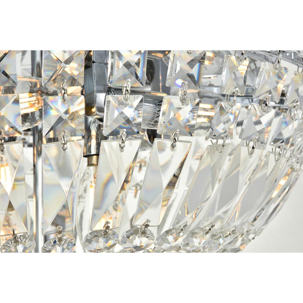 Tranquil 6 light Chrome Flush Mount Clear Royal Cut Crystal. Picture 3