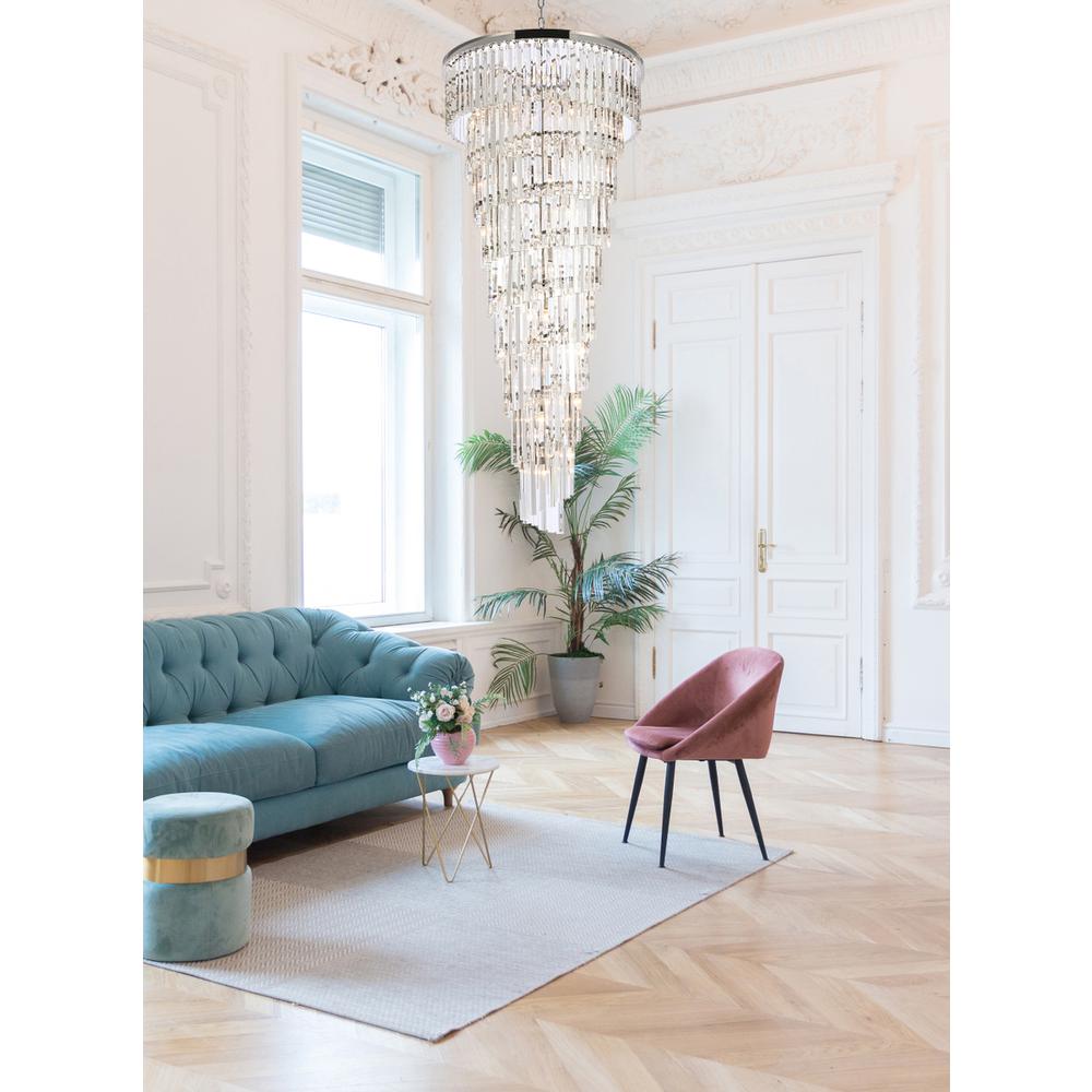 Sydney 30 inch spiral crystal chandelier in polished nickel. Picture 8