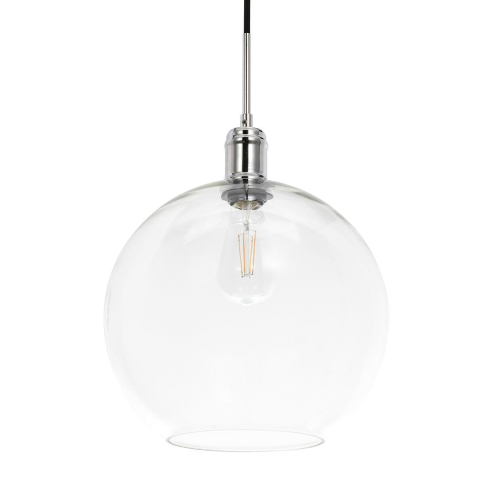 Emett 1 light Chrome and Clear glass pendant. Picture 6
