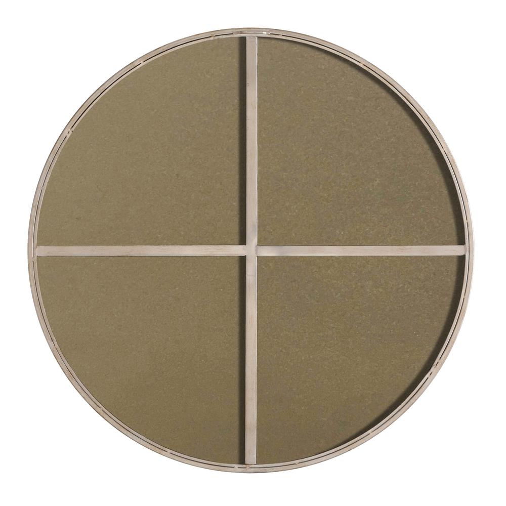 Metal frame Round Mirror 32 inch Silver finish. Picture 8