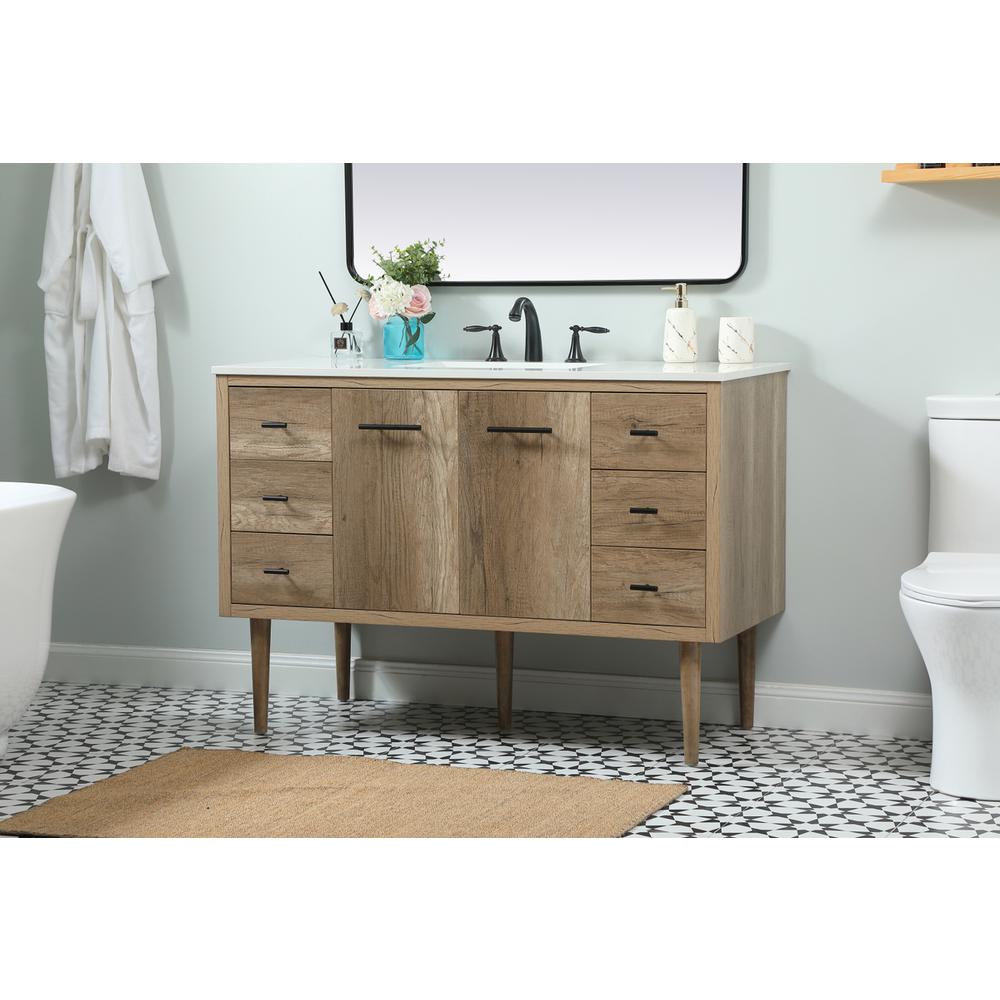 48 inch Single bathroom vanity in natural oak. Picture 2