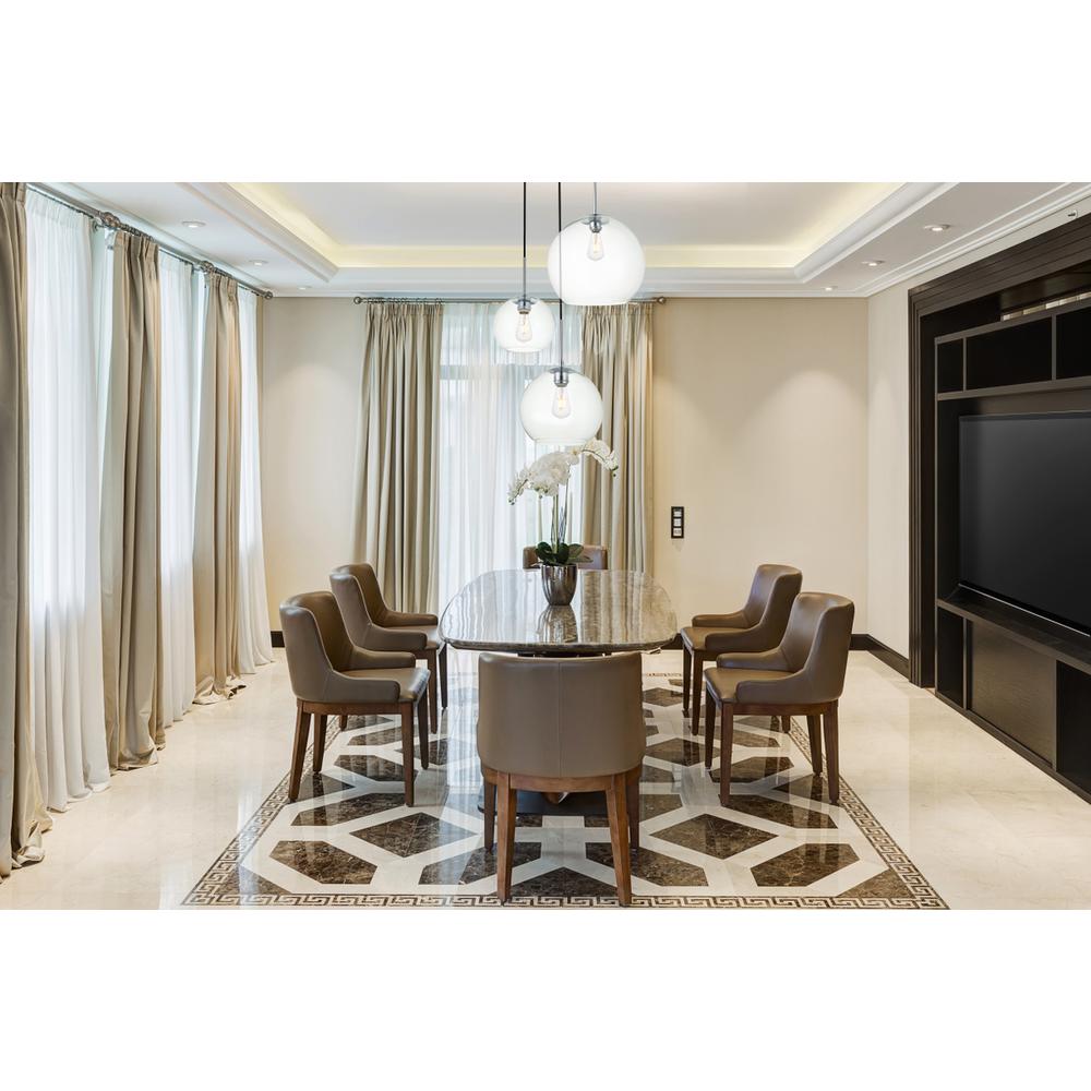 Baxter 3 Lights Chrome Pendant With Clear Glass. Picture 6