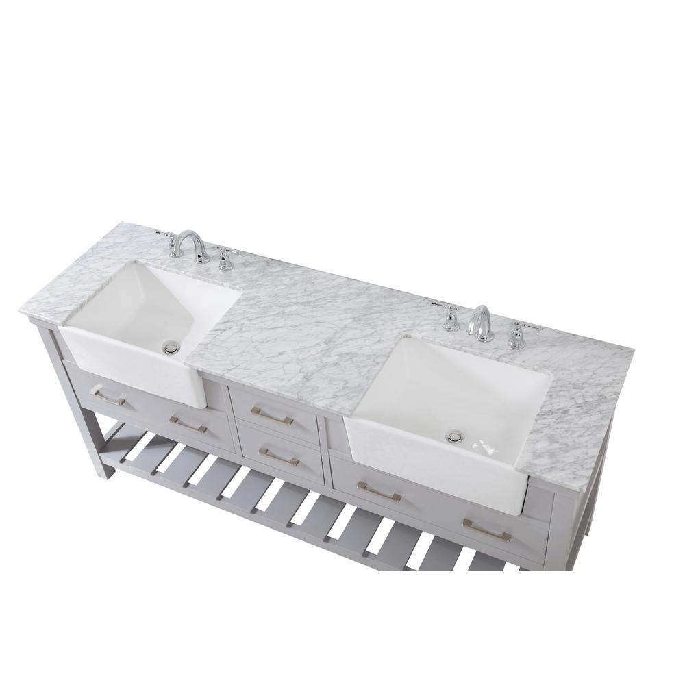 72 inch double bathroom vanity in grey. Picture 10