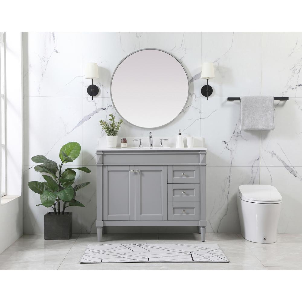 42 inch Single bathroom vanity in grey with backsplash. Picture 4