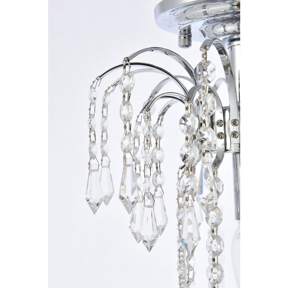 Falls 1 Light Chrome Flush Mount Clear Royal Cut Crystal. Picture 5